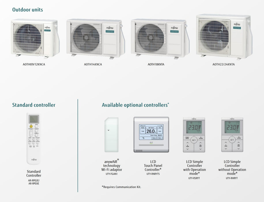 Fujitsu General Comfort Range Wall-Mounted Air Conditioner | Superior Comfort & Efficiency (2.5kW- 9.5kW)