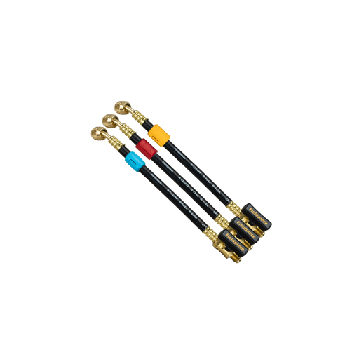 Fieldpiece HR3XB ball valve hose extension set of 3, 1/4" fittings, 200mm