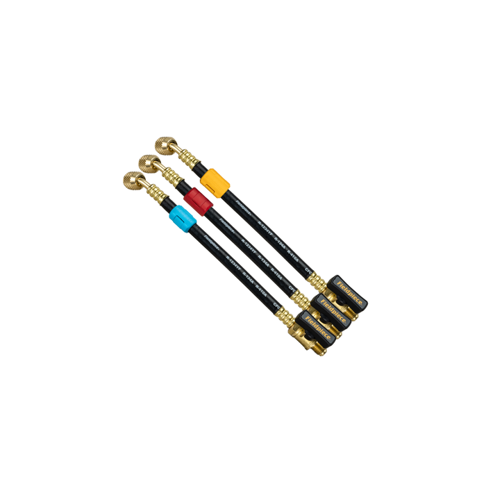 Fieldpiece HR3XB ball valve hose extension set of 3, 1/4" fittings, 200mm