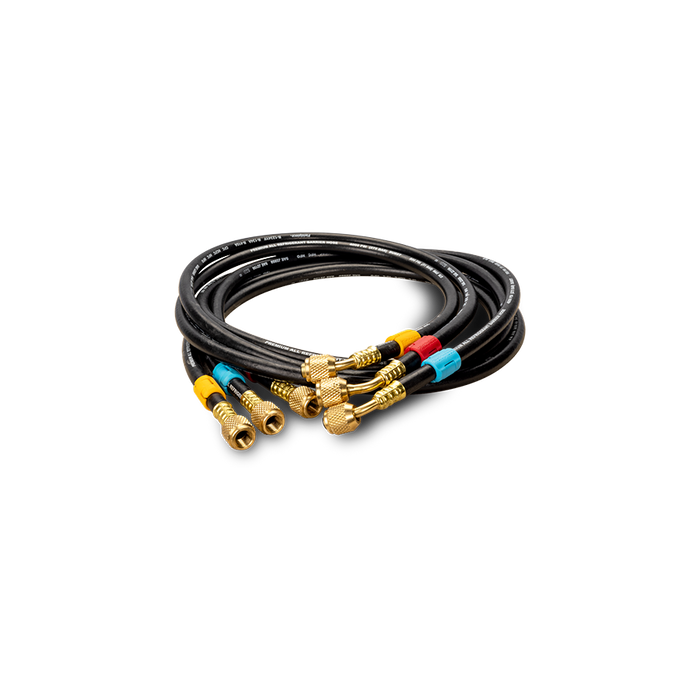 Fieldpiece HR3 3-Hose Refrigerant Charging Set, 1/4″ Open Fittings, 1.5m