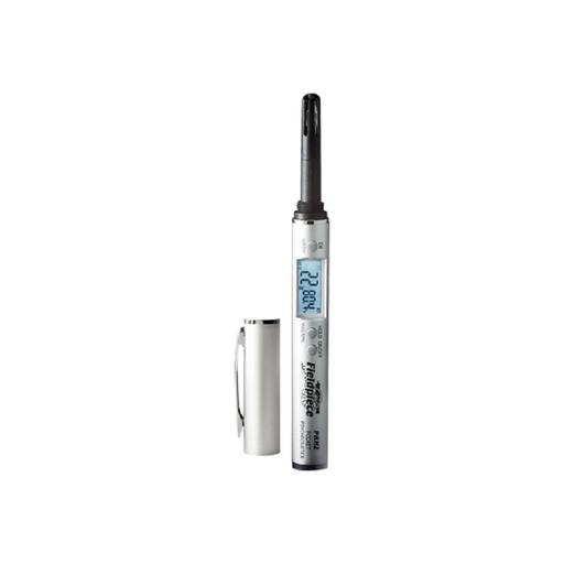 Fieldpiece PRH2 digital pocket psychrometer displaying %RH, wet bulb, dry bulb and dew point