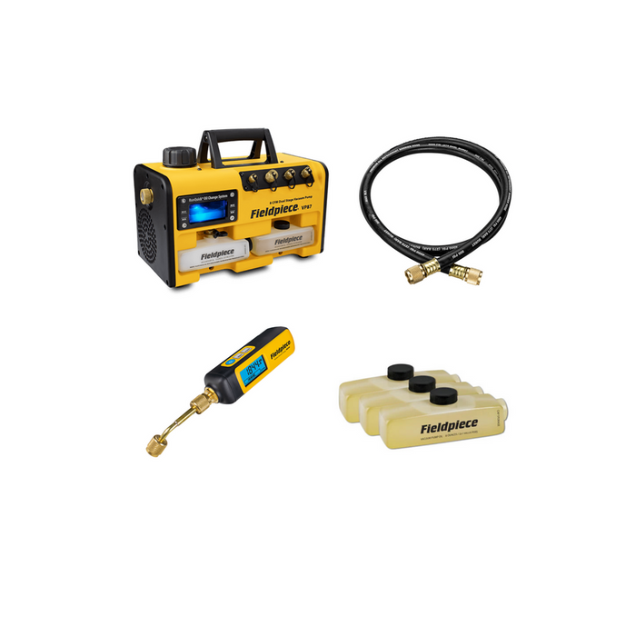 Fieldpiece Vacuum Pack - 8 CFM A2L vacuum pump, wireless micron gauge, pump oil and vacuum hose