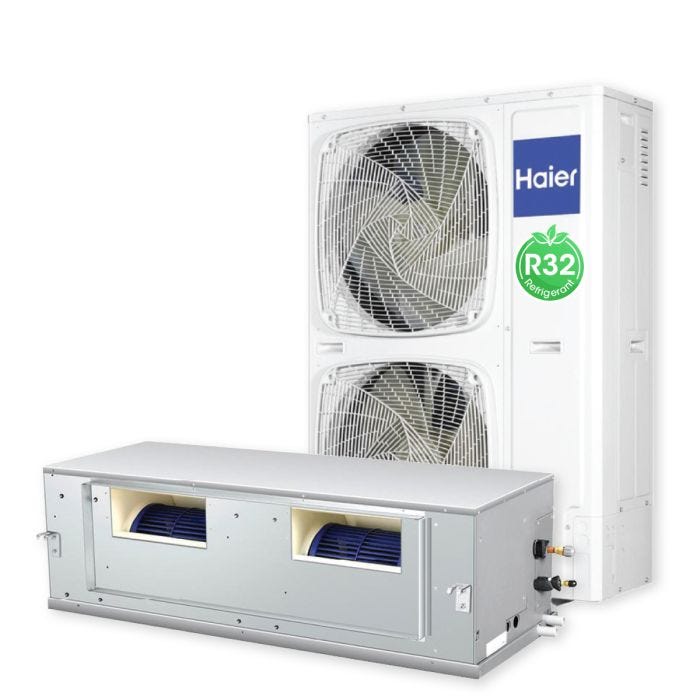 Haier 12.5kW ducted reverse cycle air conditioner, Compact Outdoor, model AD125S2SH5FA-CP-SET, official Polyaire product image